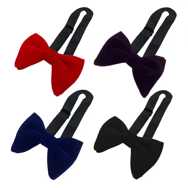 Bow Ties de terciopelo de terciopelo para hombres Bowtie ajustable para adultos Elegante elegante Big Big Booded Wedding Tuxedo