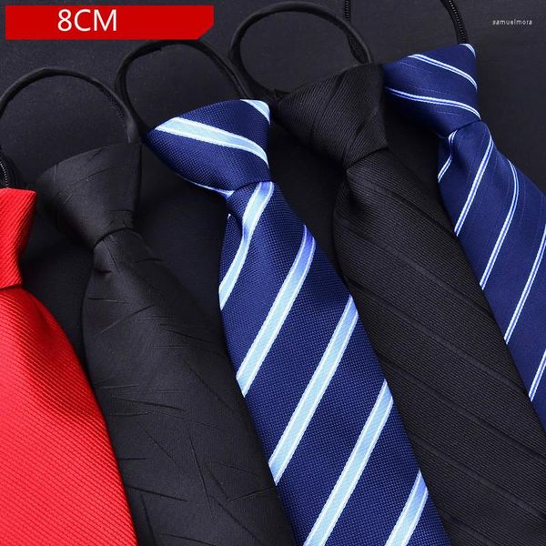 Pajaritas Corbata con cremallera para hombre 8 cm Ajustable Vestido de negocios Novio Boda Raya para hombre Regalo