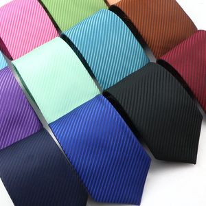 Cravates d'arc hommes solide classique formel rayé affaires 7.5cm cravate mince pour cravate de mariage maigre vin rouge marine marié cravate
