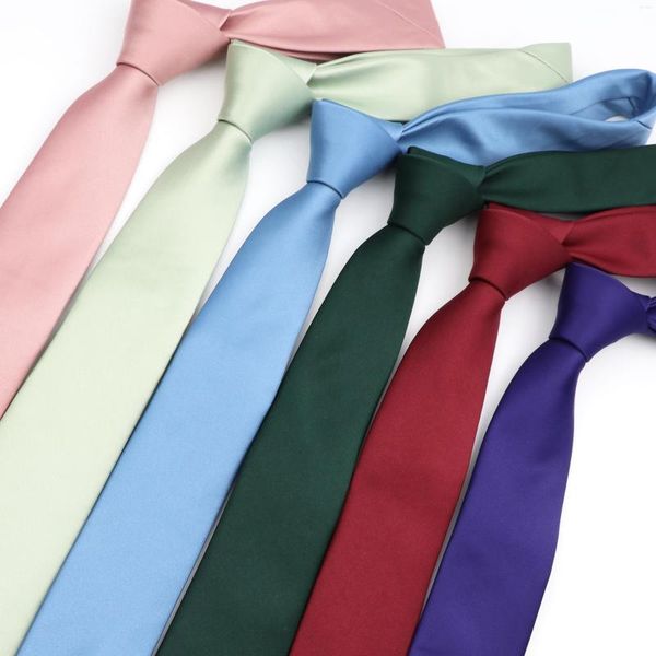 Noeuds papillon hommes couleur unie maigre cravate mode mince étroit décontracté flèche cravate formelle fête de mariage mâle soie affaires cravates