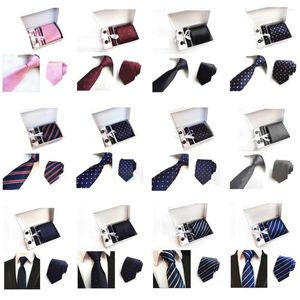 Bow Ties Mens High Grade Mandkerchief Wide Coldie Cuffers Clip Clips Tips avec Box BWTHZ0342