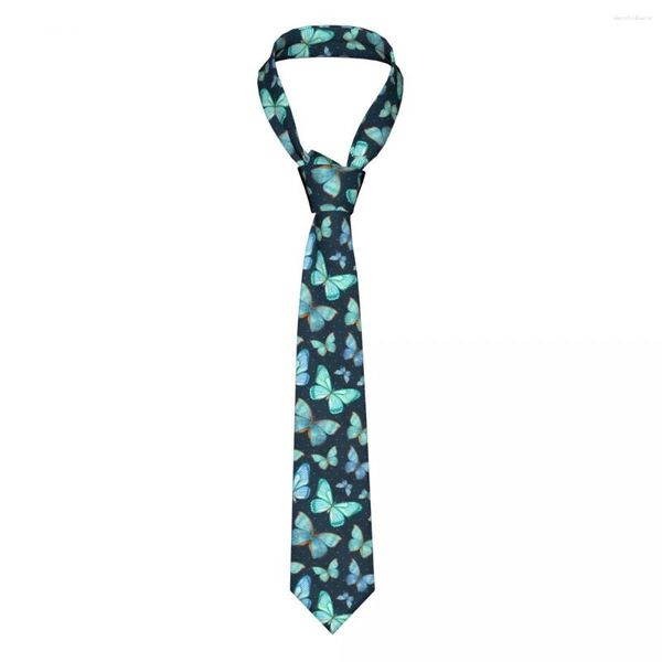 Coritos de arco para hombre Tada Classic Skinny retro encantadora mariposa voladora pintura verde azulado corbata de cuello estrecho accesorios casuales regalo