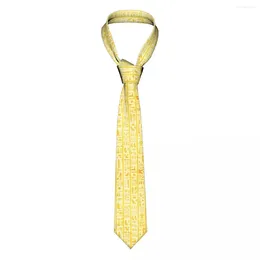 Cravates d'arc Cravate pour hommes Slim Skinny Vieux papier Texture de hiéroglyphes égyptiens antiques Cravate Mode Style libre pour la fête de mariage