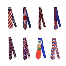 Bow Ties Mens Women Polyester Silk Neck Tie American British Haïti Patriotics Pattern Coltie Shirtie Uniform Colaves pour la fête
