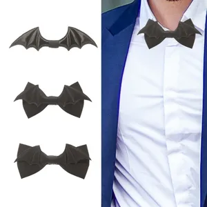 Pajaritas para hombre para mujer gótico negro ala de murciélago pajarita longitud ajustable pre-atado bowknot para fiestas de halloween disfraz de cosplay