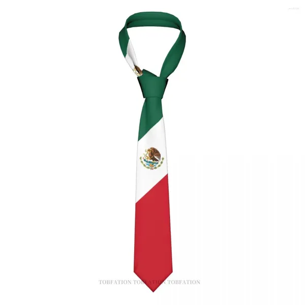 Nœuds papillons drapeau du Mexique, impression 3D, 8cm de large, en polyester, accessoires de chemise, décoration de fête