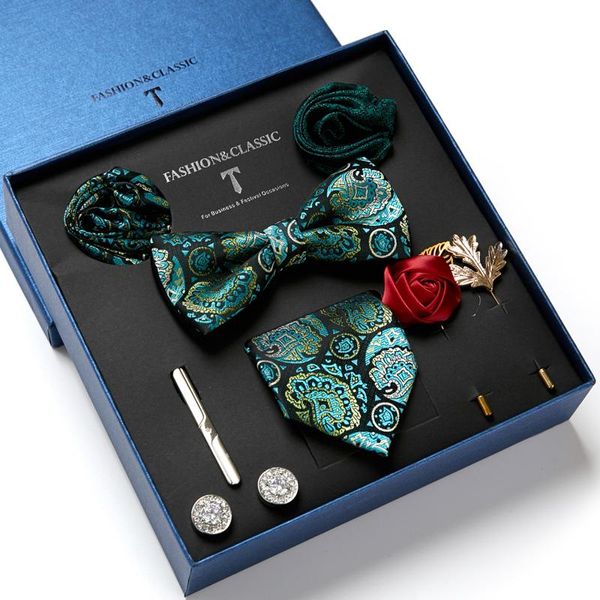 Bow Ties Mix Colors 2021 Style Silk Classic Wedding Gift Catt Tie Pocket Clares Set Coldie Box Sang Suit ACCESSOIRES DE L'ANNÉE