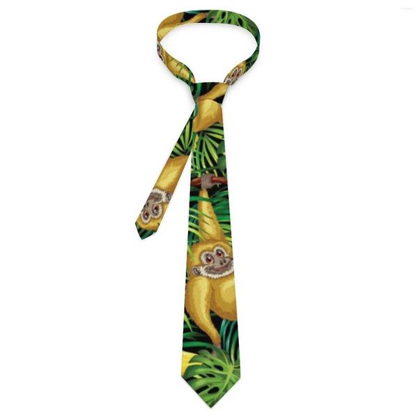 Nœuds papillons singe imprimé cravate tropicale banane jungle cool mode cou pour hommes femmes mariage qualité collier cravate accessoires