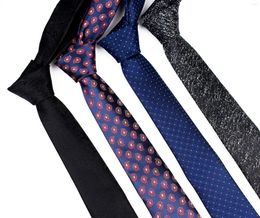 Noeuds papillon MUGIVALA Cravate 6cm Étroit 1200 Aiguille Polyester Personnalisé Affaires Pour Hommes Messieurs Dot Paisley Cravate