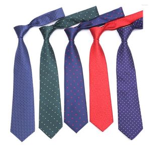 Bow Ties multi-couleurs élégantes 8cm pour hommes cravates motifs de points pour l'homme de marié en polyester jacquard