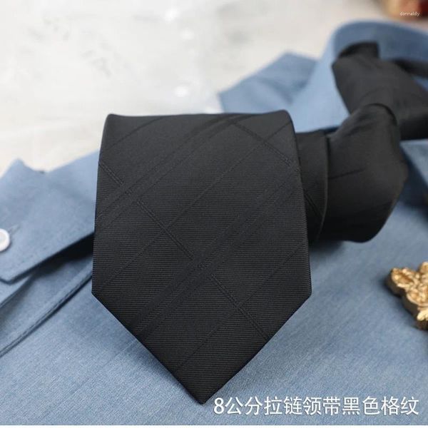Cravates d'arc multiples Styles 5-8CM vin solide fermeture éclair rayé Polyester cravate hommes maigre cravates mode affaires décontracté paresseux