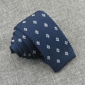 Bow Ties marineblauw gebreide voor mannen Knite stropdas smalle dunne trekspak shirt jurken accessoires Gravatas Slim Cravate