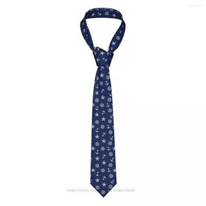 Noeuds Papillon Bleu Marine Ancre Nautique Classique Homme Imprimé Polyester 8cm Largeur Cravate Cosplay Accessoire de Fête