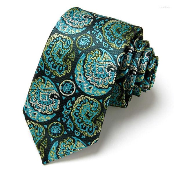 Pajaritas Novedad Moda para hombre Cuello de corbata para hombre Paisley Floral Bowtie 7.5cm Corbata azul Verde Naranja Color Smal22