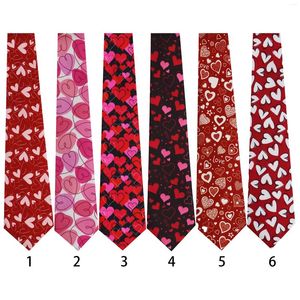 Bow Ties Novelty Red Rose Heart Neckties Funny Polyester Textile Soft for Weddings Party Party's Day Accessory Gift