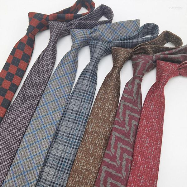 Pajaritas novedad de moda para hombres Cachemira algodón suave 6CM corbatas Casual Formal corbata vestido niñas camisa JK accesorios uniforme corbata