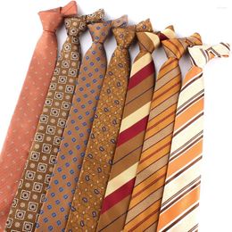 Strikjes Oranje Bruin Voor Mannen Vrouwen Pak Gestreepte Stropdas Party Business Klassiek Paisley Stropdassen Bruiloft Bruidegom Geschenken