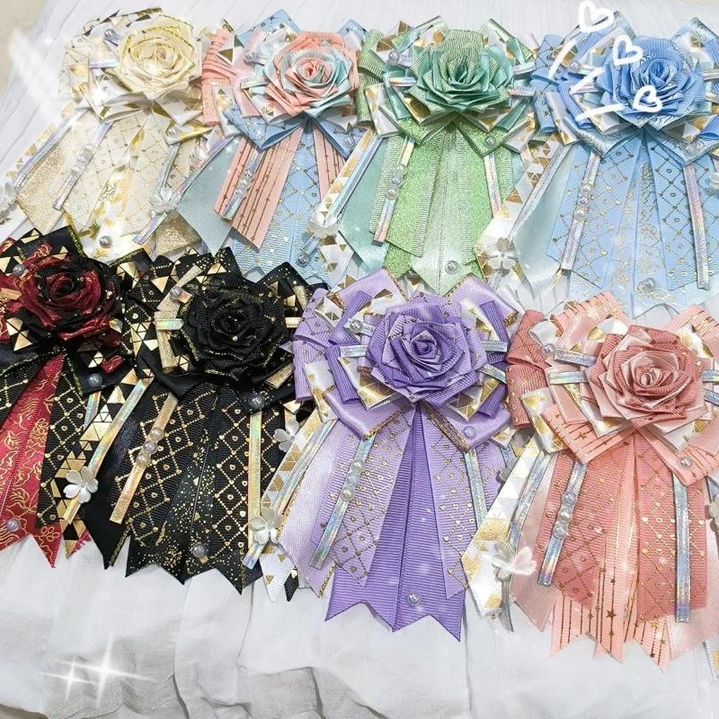 Yay TIES ORİJİNAL İYİ LOLITA TIE BROOCH Kadın Kore Takımları Gömlek Aksesuarları Kristal Yaka Pimleri Lüks El Yapımı Takı Hediyeleri