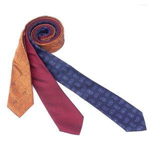 Pajaritas Paisley para hombres 7cm corbata delgada azul para hombre boda corbata naranja seda negocios corbatas traje accesorios al por mayor B161