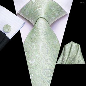 Pajaritas Paisley Green 2022 marca de moda para hombres boda fiesta corbata conjunto Handky gemelos regalo al por mayor Hi-Tie Dropship