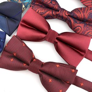 Bow Ties Paisley Red Wedding For Men Butterfly Cravat British Fashion Bowknot Adult Classic verstelbare boogschieterijen Plaid Men's Tie