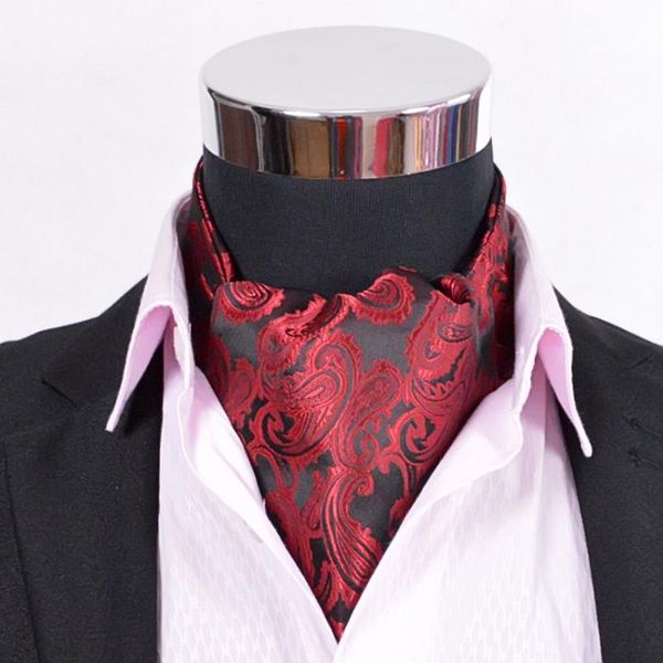 Noeuds papillon Paisley Satin Cravat Luxe Hommes Rouge Soie Grande Taille All-Match Homme Pour Automne Hiver Bleu GoldBow