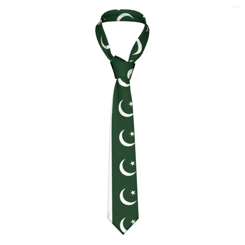 Bow Ties Pakistan flagga slipsar män kvinnor polyester 8 cm nack slips för mode klassiska skjorta tillbehör gravatas gåva