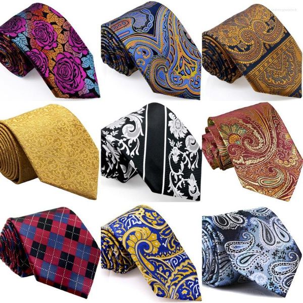 Pajaritas PC Surtido Venta al por mayor Corbatas para hombre Seda Jacquard Tejido Multicolor Patrón Paisley Checked Floral