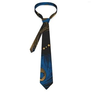 Nœuds papillons plumes de paon cravate bleu et or rétro cou à la mode pour les affaires adultes de haute qualité conception de collier accessoires de cravate