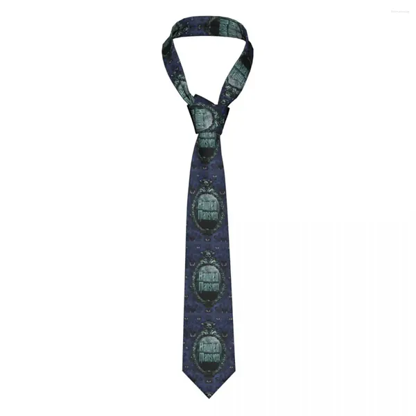 Cravates d'arc personnalisées Haunted Mansion Logo Cravate Hommes Classique Halloween Grimace Fantômes Cravate d'affaires en soie