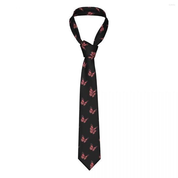 Pajaritas Corbata de mariposa rosa Hombres Mujeres Poliéster delgado 8 Cm Mariposas estrechas Estética Cuello Camisa Accesorios Gravatas Oficina