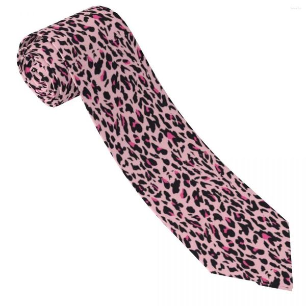 Corbatas de lazo rosa piel de leopardo corbata animal cosplay fiesta cuello hombres mujeres fresco moda corbata accesorios calidad personalizado DIY collar