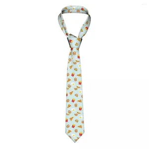 Cravates d'arc Pizza Frites Cravates Hommes Femmes Soie Polyester 8 cm Étroit Mignon Cravate De Cou De Nourriture Pour Hommes Costumes Accessoires Cravat