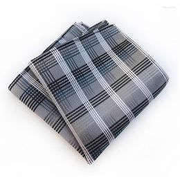 Bow Ties Plaid Pocket Squares Mens Hanky ​​Silk Handkerchief voor mannen Paisley Zwart Blue Borstdoeken Square sjaalpak zakdoeken