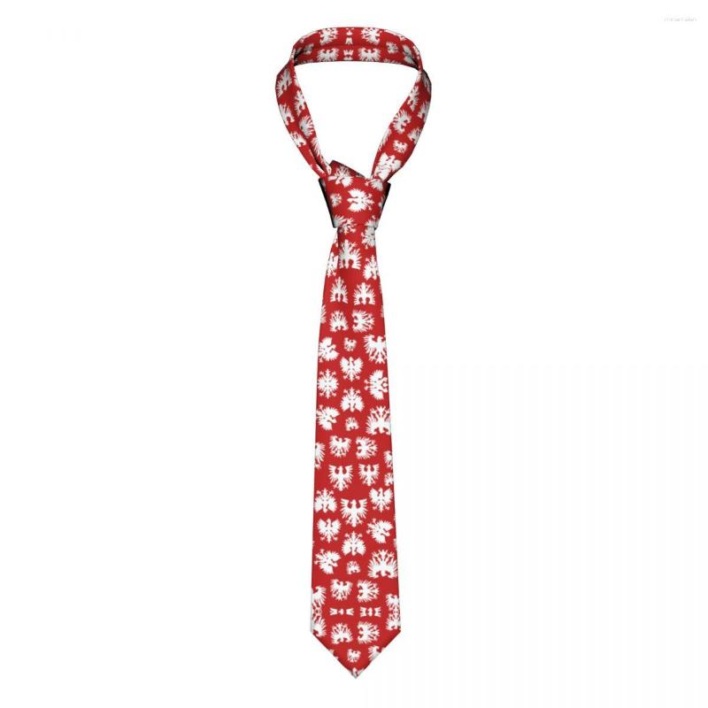 Bow Ties Lehçe Falcon Kartal Kırmızı Dyngus Günü Erkekler Kravat Sıska Polyester 8 cm Erkek için Dar Boyun Kravat Günlük Giyim Cravat Party