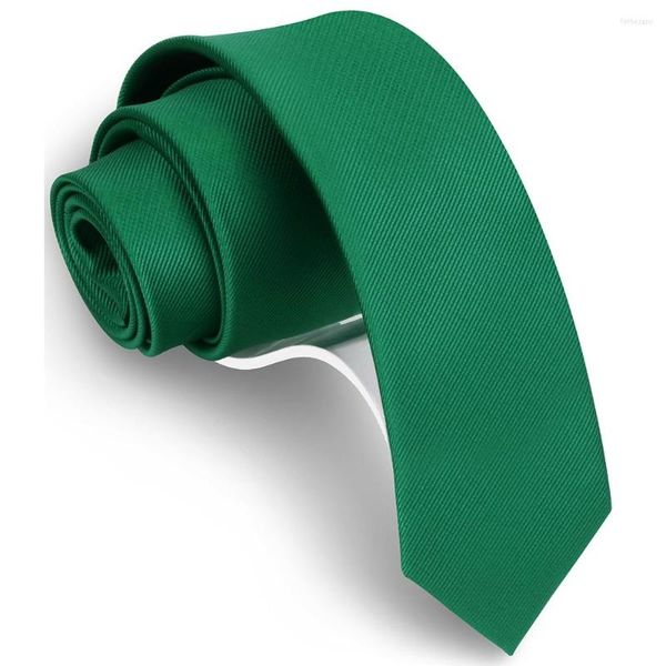 Noeuds papillon Polyester 6 cm Solid Slim Cravate Pour Homme Maigre Cou Jaune Noir Vert Affaires Cravate Étroite Chemise Accessoires Cadeau