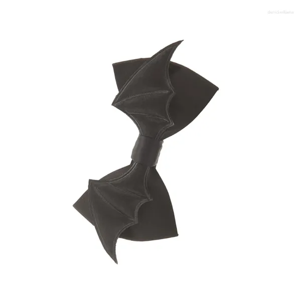 Noeuds papillons noeud papillon pré-attaché avec sangle réglable gothique noir chauve-souris aile noeud papillon cravate pour le costume de cosplay de fête d'Halloween