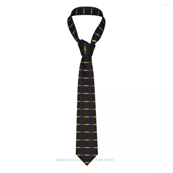 Noeuds papillon Pride Hearts Impression 3D Cravate 8 cm de large Polyester Cravate Chemise Accessoires Décoration de fête