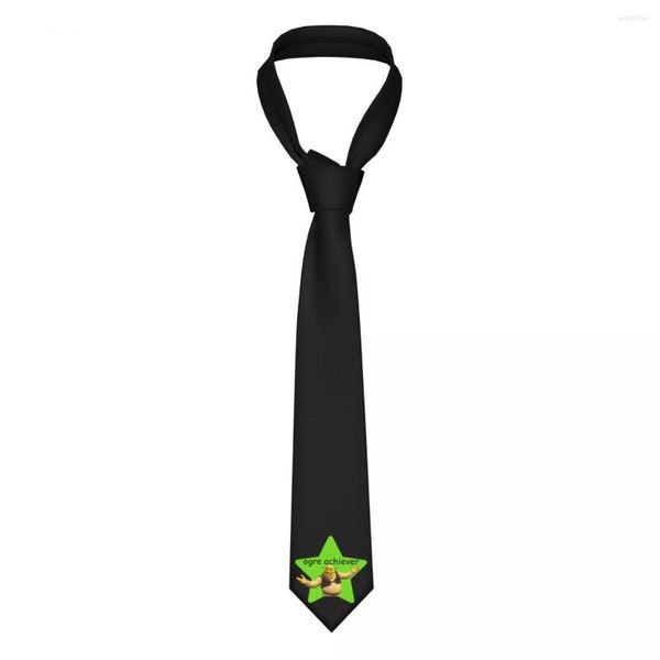 Pajaritas Pun Tie Shrek 3D Impreso Cravat Street Corbata Poliéster