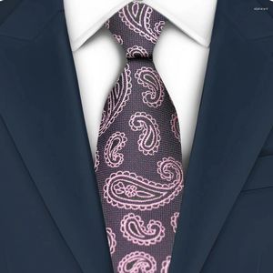 Cravates d'arc violet vert Paisley cravate pour hommes de luxe large col à carreaux floraux pour hommes mariage affaires fête cravate cadeaux