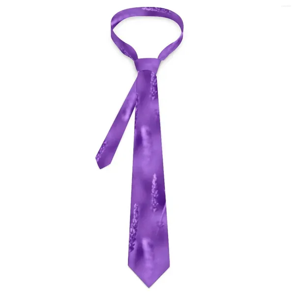 Corbatas de lazo púrpura lavanda corbata flor estampado clásico elegante cuello para hombres cosplay fiesta calidad collar diseño corbata accesorios