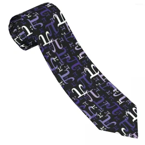 Bow Ties Purple Math Print Tie Vintage Teacher Retro Casual Neck voor volwassen bedrijfskwaliteit Kraagontwerp Nechtaccessoires