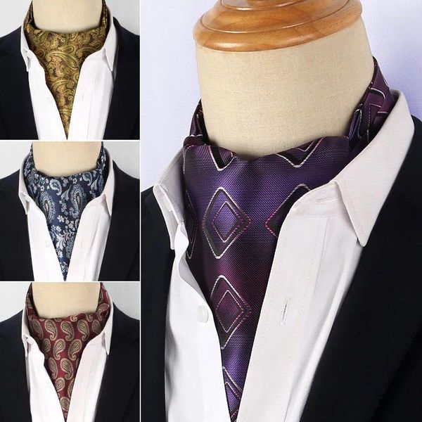 Pajaritas Púrpura Impresión Elegante Corbata De Los Hombres De Moda Estilo Británico Retro Traje Formal Camisa Cuello Bufanda Cena Corbata De Negocios San Valentín