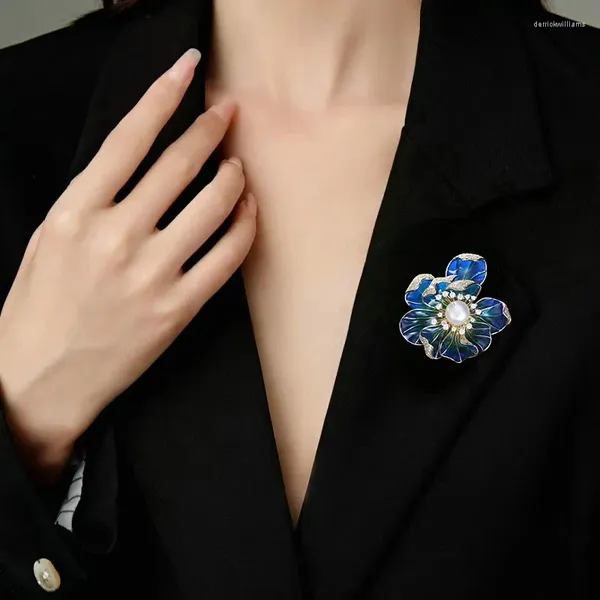 Back Ties Calidad de diseño de alto grado Corsage Pin Flores Colorido Vestido de Otoño/Invierno Pearl Peony Broche