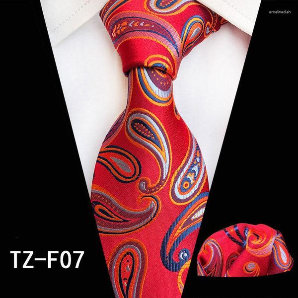 Pajaritas RBOCO14 Color Paisley Classic Men's Tie Set Neck And Pocket Square 8cm Pañuelo Para Hombres Wedding Party