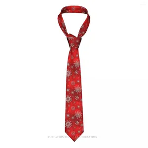 Nœuds papillons flocons de neige dégradé rouge joyeux joyeux Noël impression 3D cravate 8 cm de large cravate en polyester accessoires de chemise décoration de fête