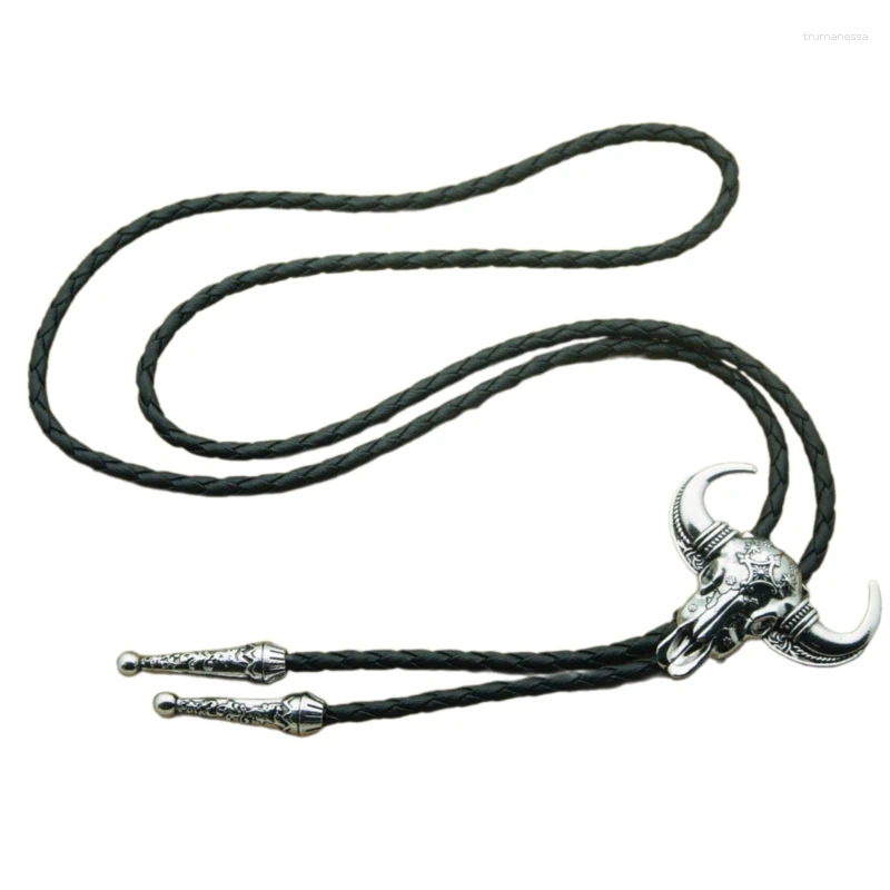 Bow Ties Relief Ox Head Pendant Bolo slips elegant halsband cowboy tröja metall slips dxaa