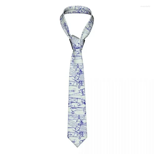 Noeuds papillon rétro vieux avions cravates hommes femmes Polyester 8 cm cravate pour décontracté large accessoires Gravatas cadeau de mariage