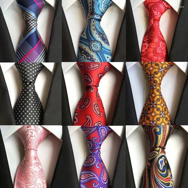 Pajaritas Ricnais de 8 cm para hombre, corbata a rayas a cuadros florales para hombre, escuela, negocios, accesorios de boda, regalos, cuello de lujo