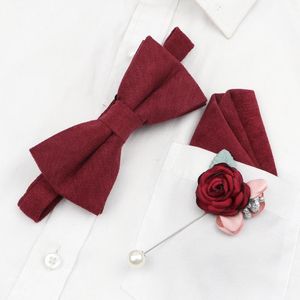 Pajaritas Románticas Boda para hombres Coral Rosa Rojo Melocotón Corbata Bolsillo Cuadrado Broche Conjunto Rosa Solapa Pin Corduroy Corbata Hermoso diseño Regalo